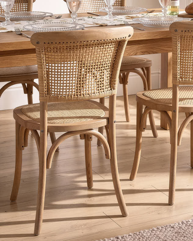 Set of 2 Wicker Dining Chairs