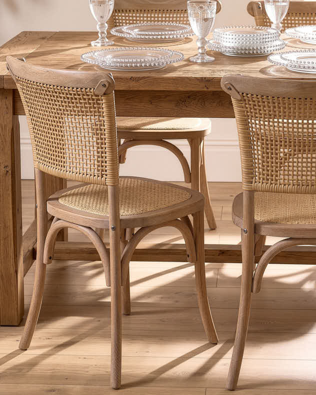 Set of 2 Wicker Dining Chairs