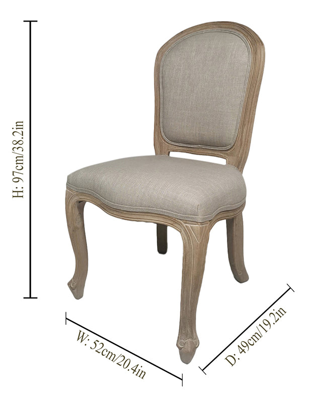 Set of 2 Loire Linen Dining Chairs