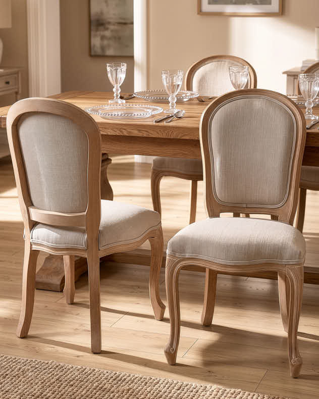 Set of 2 Loire Linen Dining Chairs