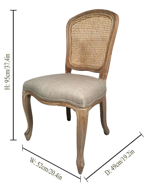 Dining Chairs - Set of 2 Loire Rattan Back Dining Chairs
