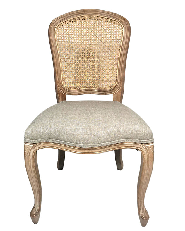 Set of 2 Loire Rattan Back Dining Chairs