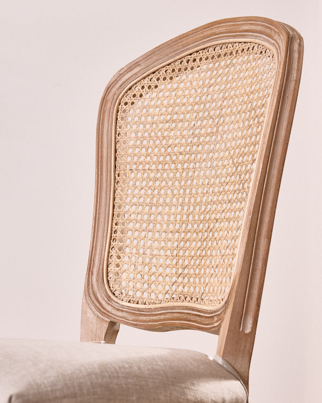 Set of 2 Loire Rattan Back Dining Chairs