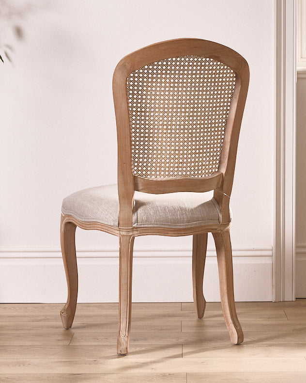 Set of 2 Loire Rattan Back Dining Chairs