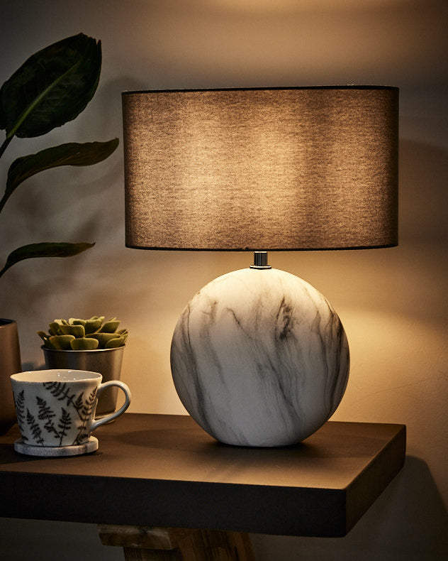 Marble effect table lamp top