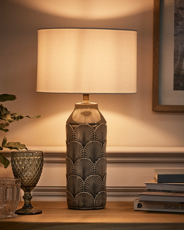 Lampe de table en céramique gaufrée Hudson
