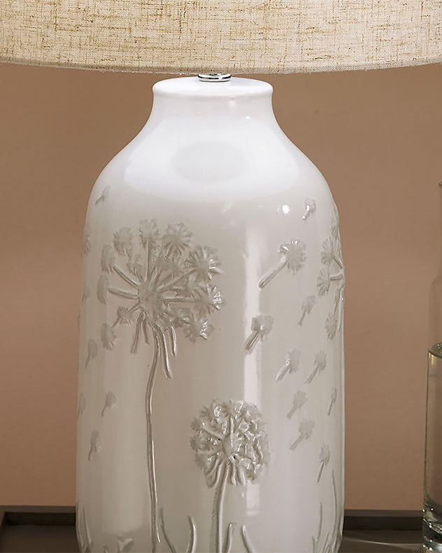 Dandelion Clock Ceramic Lamp