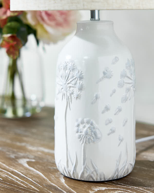 Dandelion Clock Ceramic Lamp