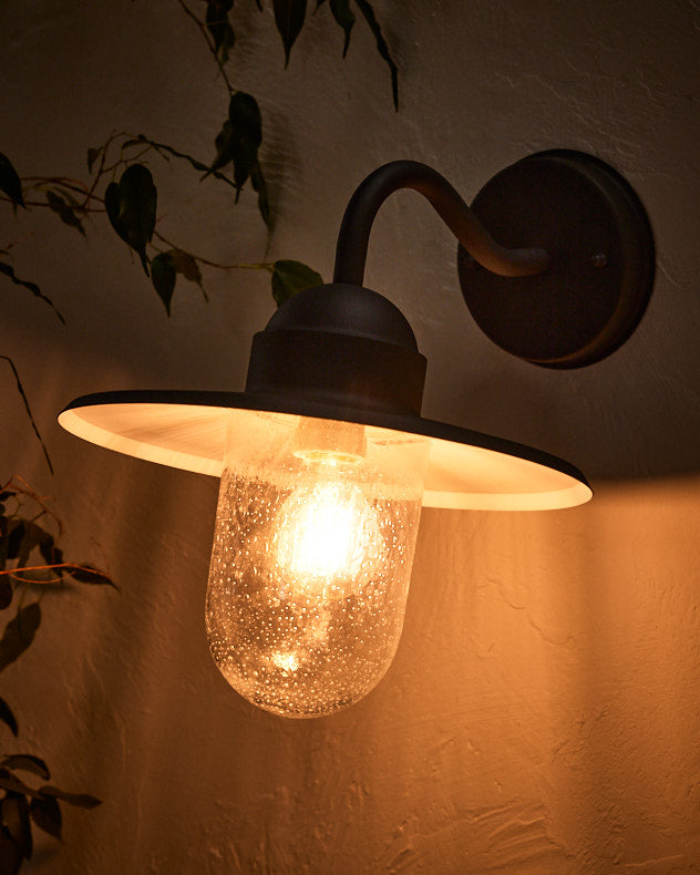 Padstow Metal Fisherman Outdoor Wall Light, Grey