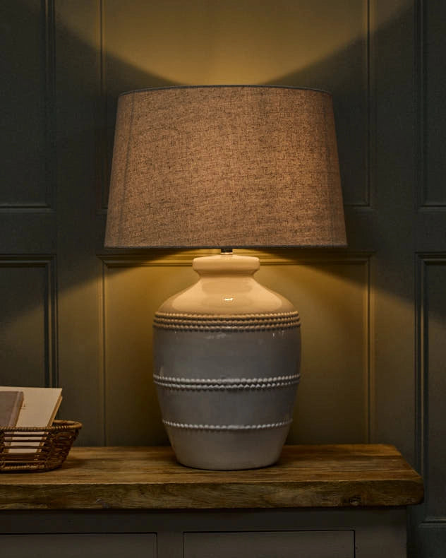 Table Lamps - White Beaded Table Lamp