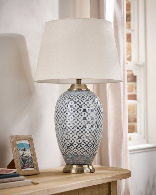 Blue Ceramic Table Lamps - Vintage Mosaic Table Lamp