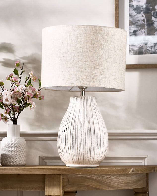 White Ceramic Table Lamps - Distressed Ceramic Table Lamp
