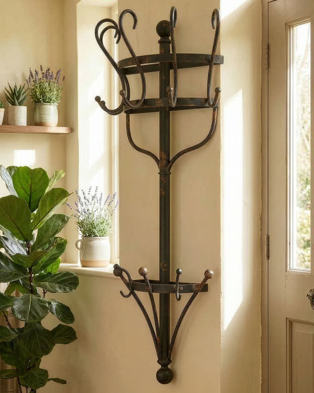 Coat stands and Racks - Antique Effect Wall Coat Rack