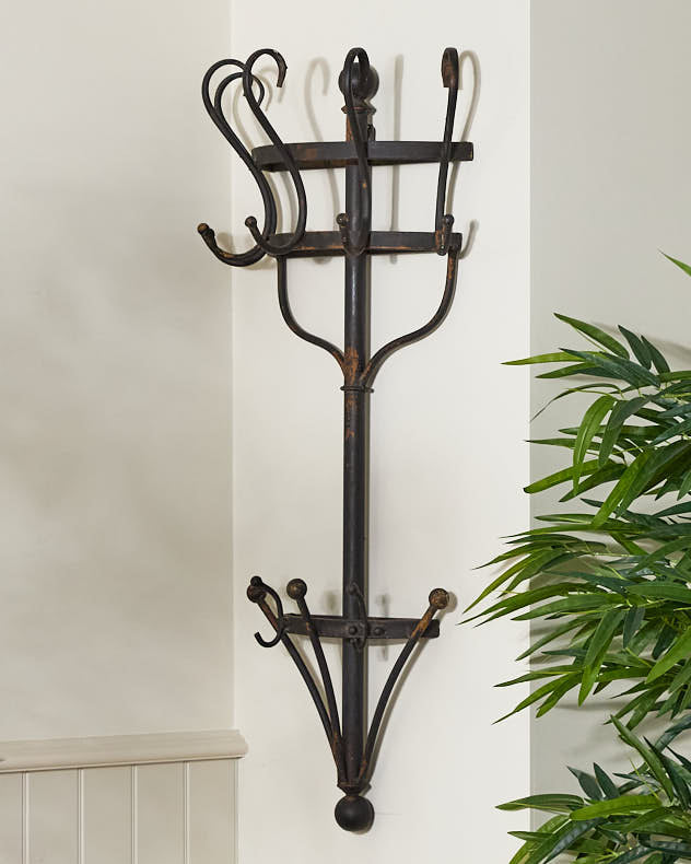 Rack Iron Wall Hook Cast Iron Coat Stand Hooks Black Gloss Painted