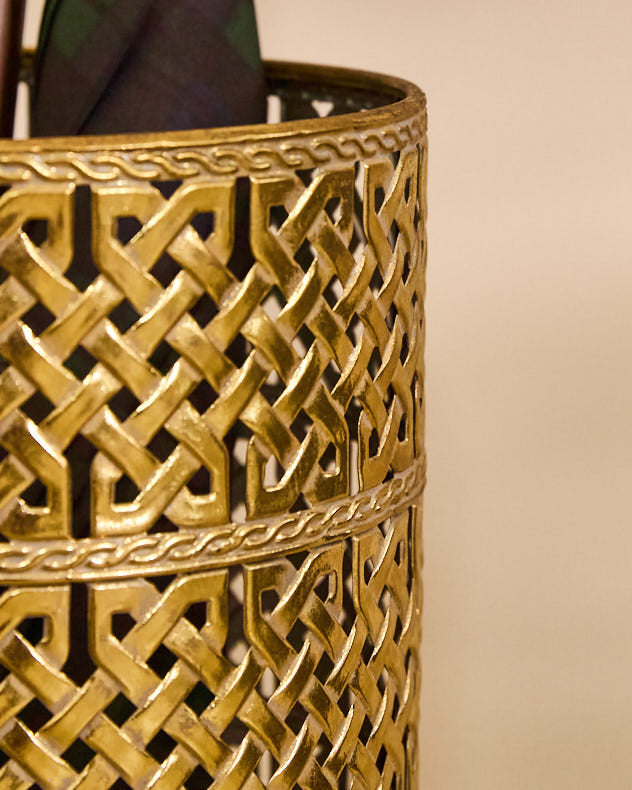 Gold Lattice Umbrella Stand Close View