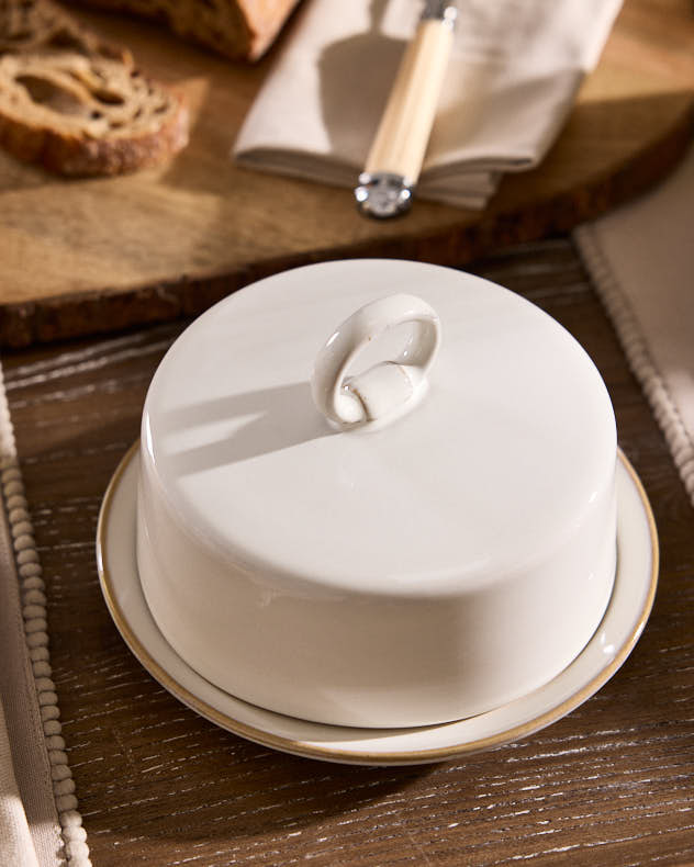 Alabaster Circular Butter Dish