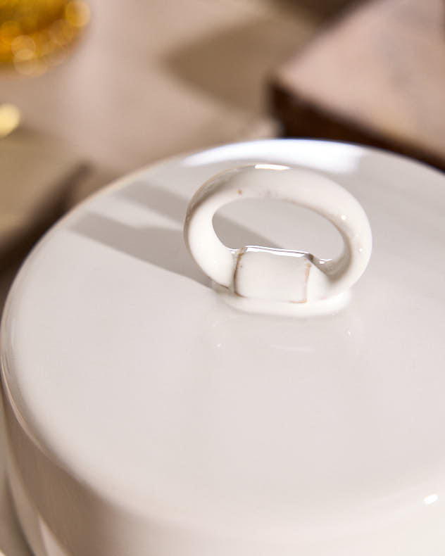 Alabaster Circular Butter Dish