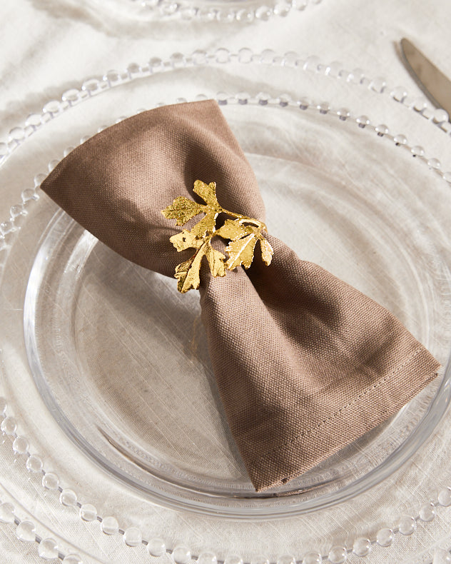 Set of 4 Gold Leaf Napkin Rings