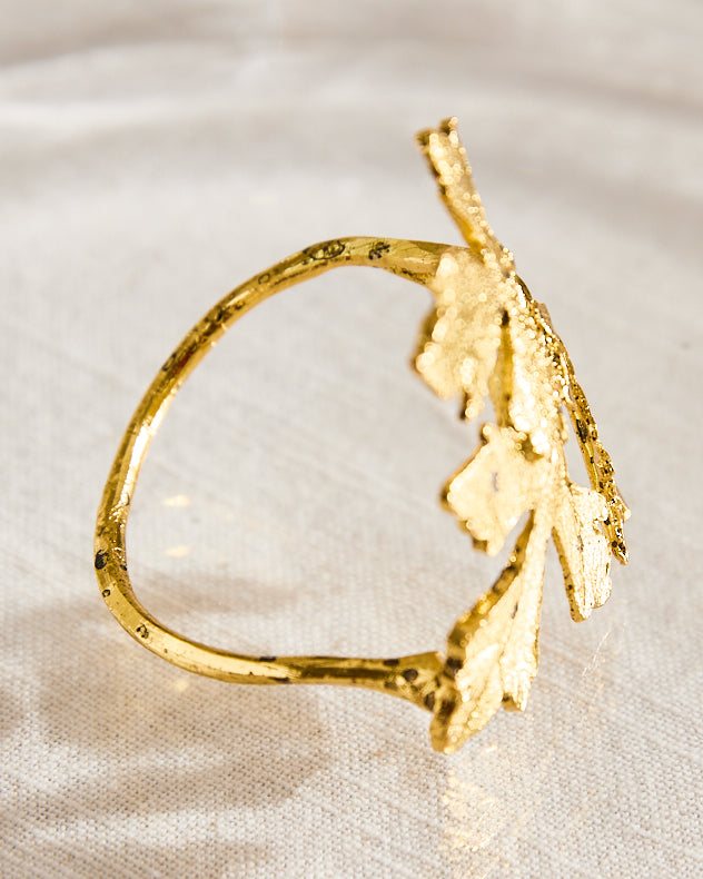 Set of 4 Gold Leaf Napkin Rings