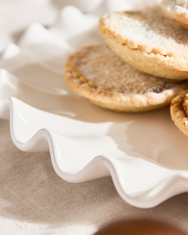 White Frilled Cake Plate