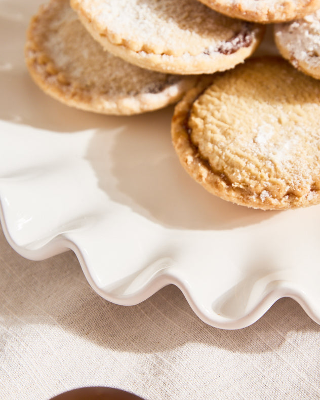 White Frilled Cake Plate