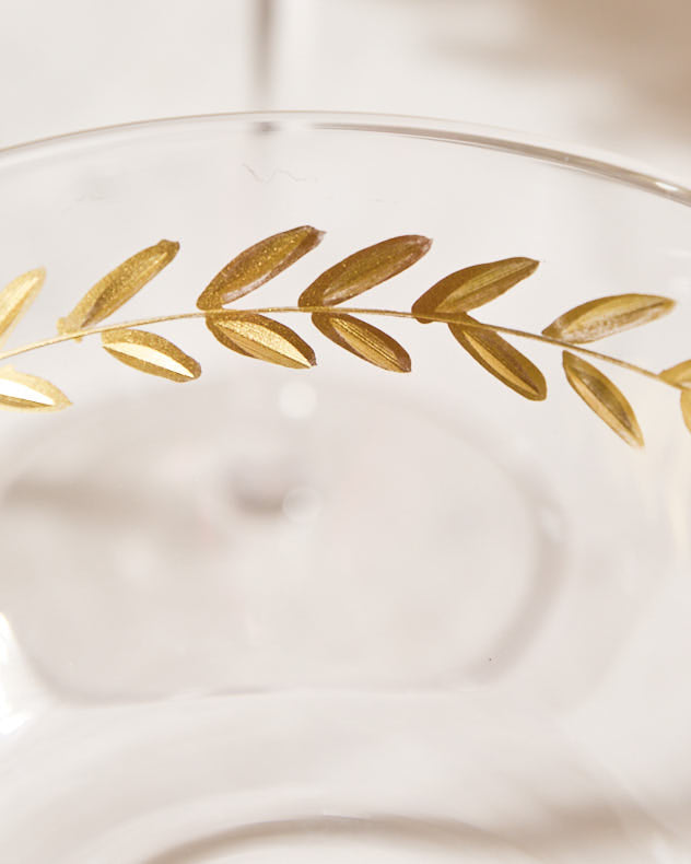 Set Of 4 Gold Leaf Martini Glasses