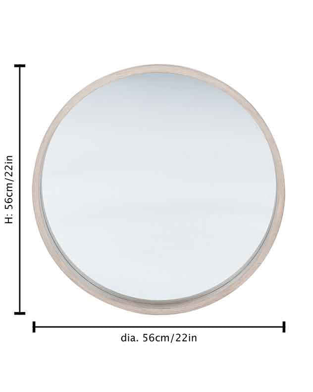 Deane Natural Wood Round Mirror