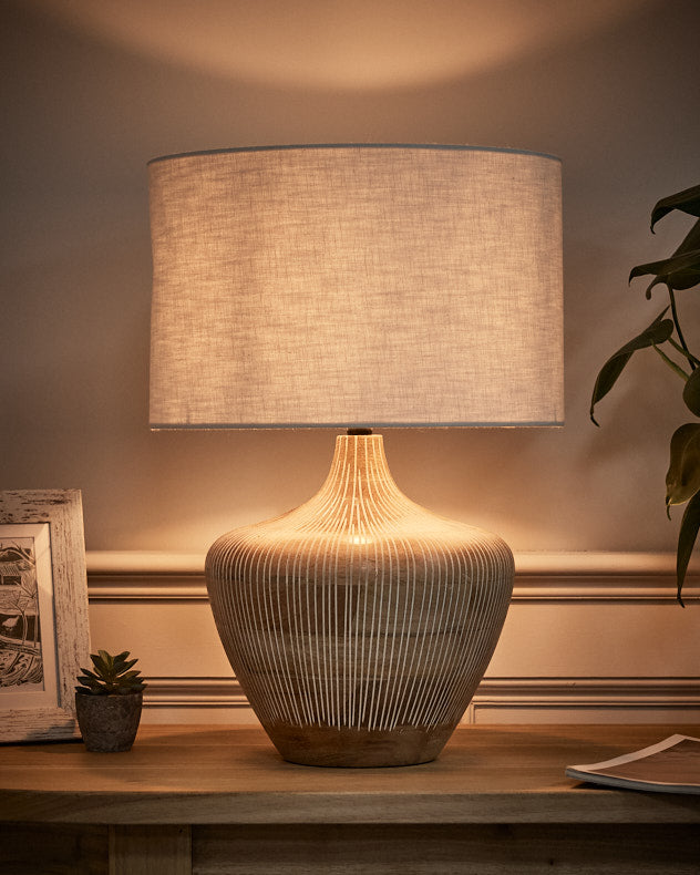 Clifford Washed Textured Wooden Table Lamp