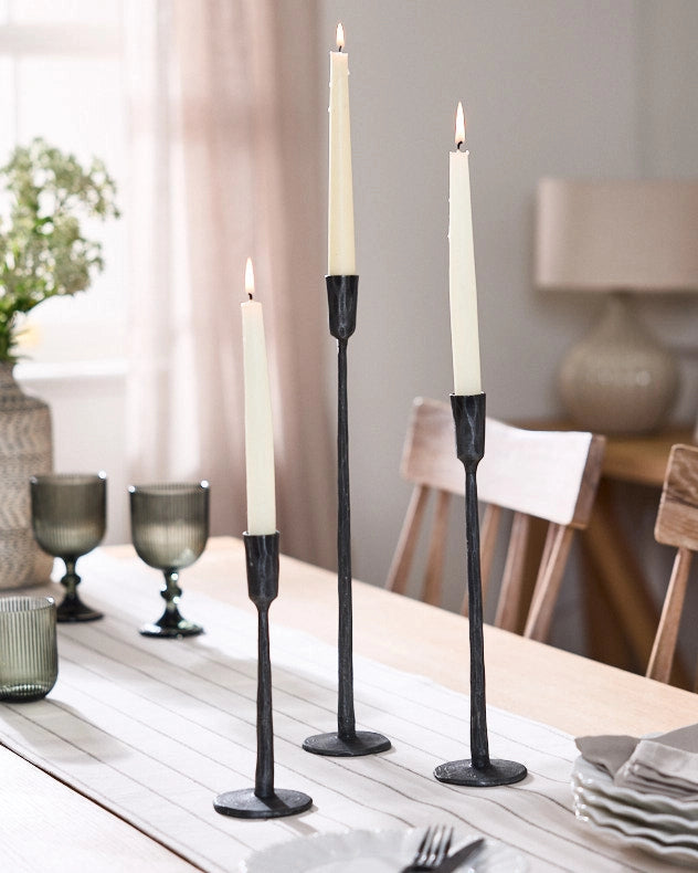 Taverner Black Iron Candlestick