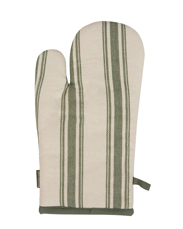 Green Stripe Cotton Oven Glove