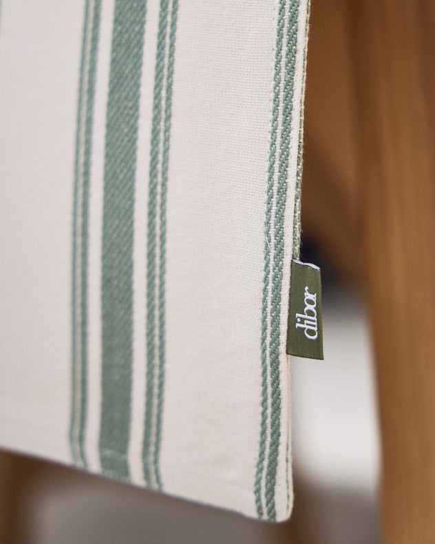 Green Stripe Cotton Table Runner