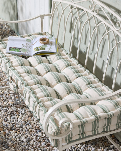 Dark green bench cushion top