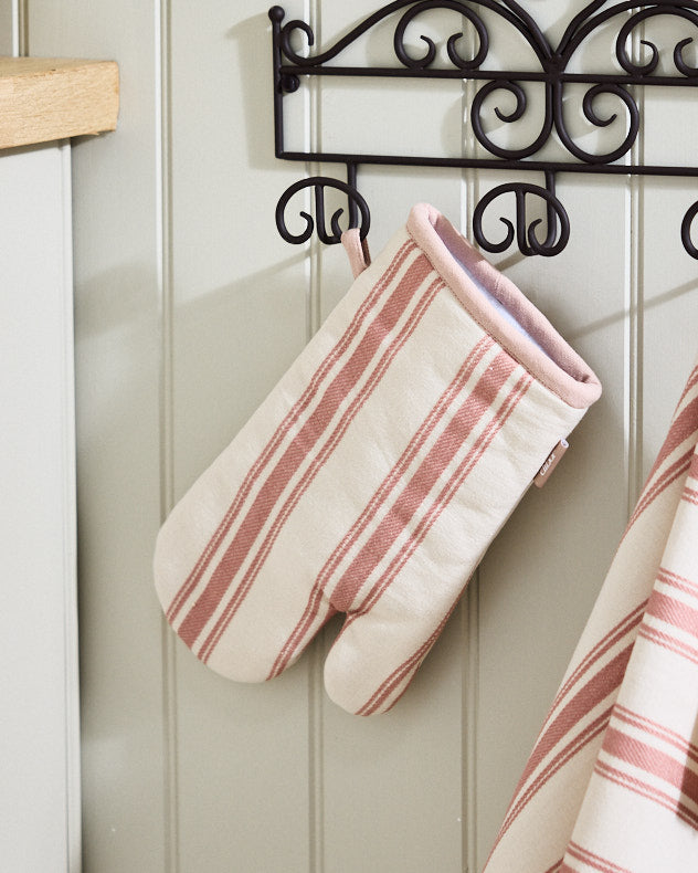 Pink Stripe Cotton Oven Glove