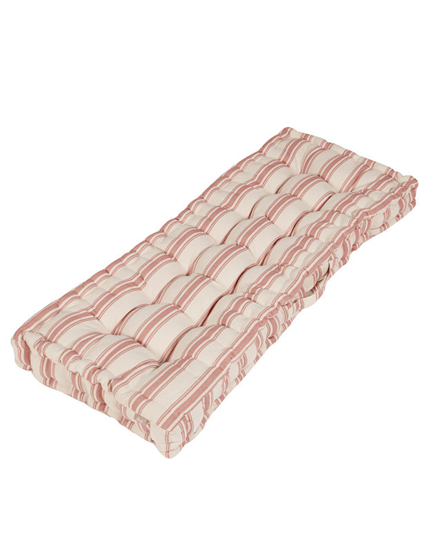 Rose Blush Stripe Cotton Reversible Bench Cushion