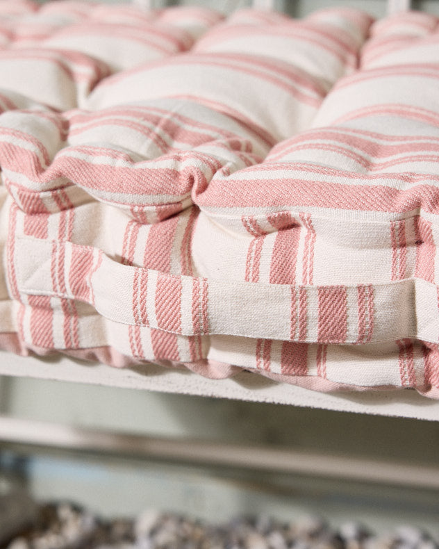 Pink Reversible Stripe Bench Cushion Dibor Garden Accessory