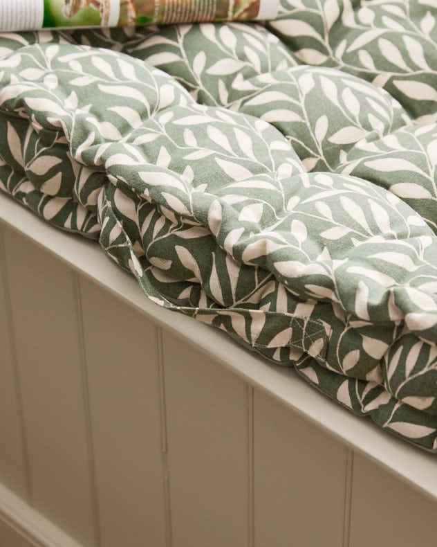 Green Leaf Indoor Bench Cushion