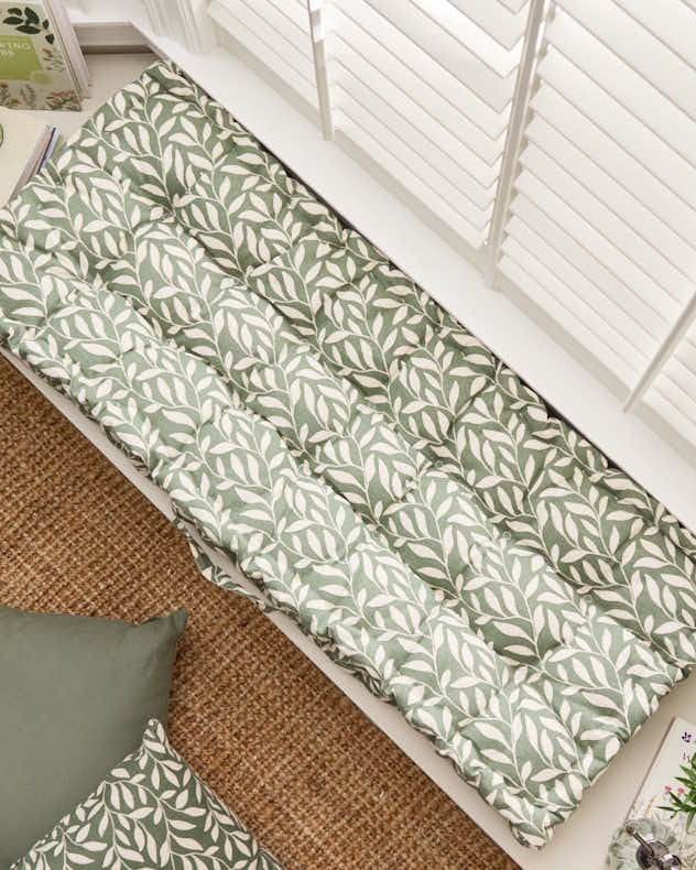 Green Leaf Indoor Bench Cushion