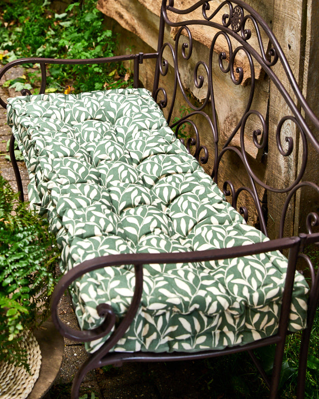 Green Leaf Garden Bench Cushion