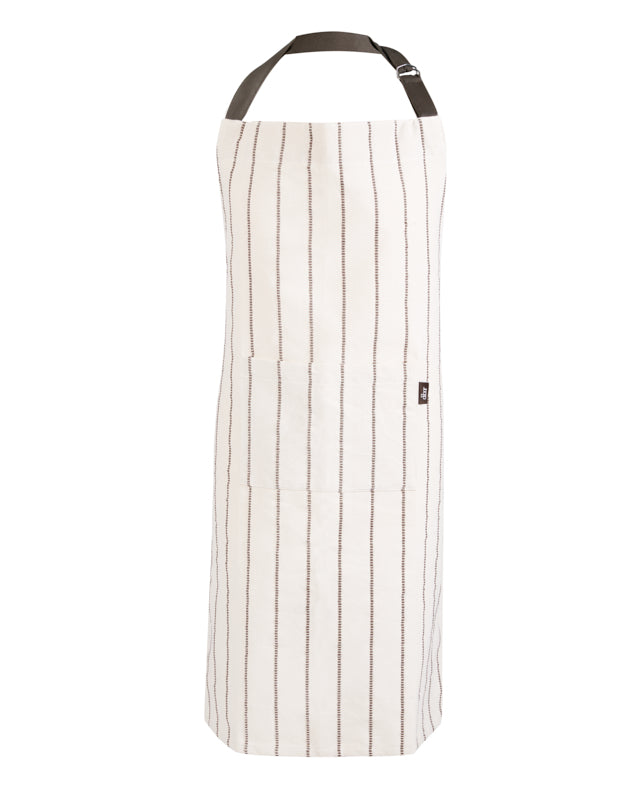 Mocha French Stripe Cotton Apron