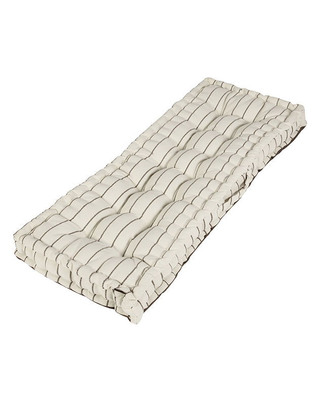 Mocha French Stripe Cotton Reversible Bench Cushion