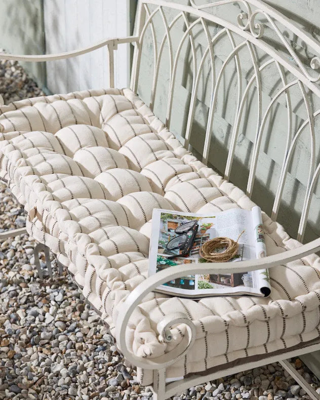 French Stripe Garden Bench Cushion