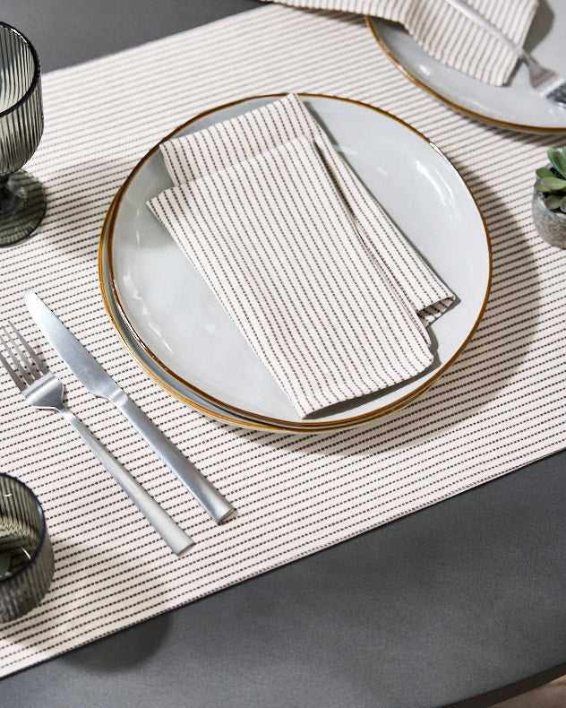 Set of 4 Ticking Stripe Cotton Napkins