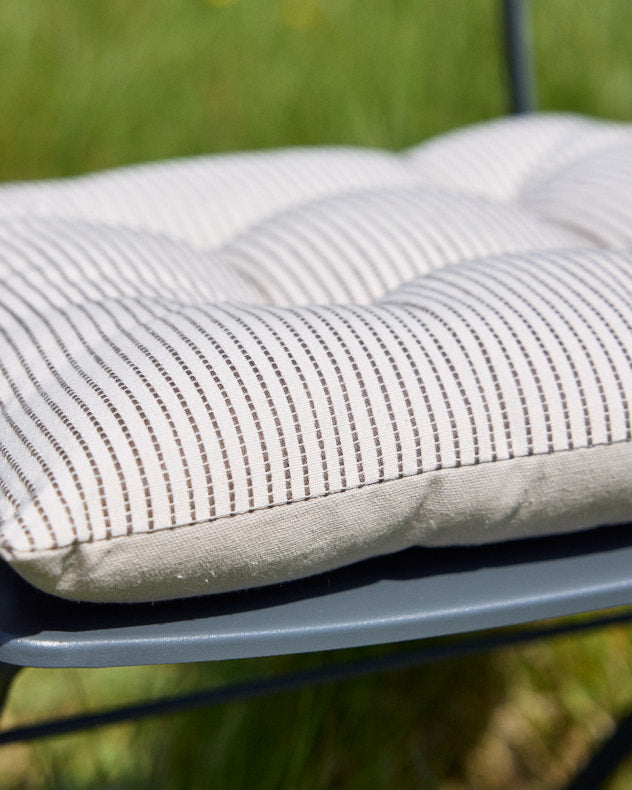 Set of 2 Ticking Stripe Cotton Seat Pads