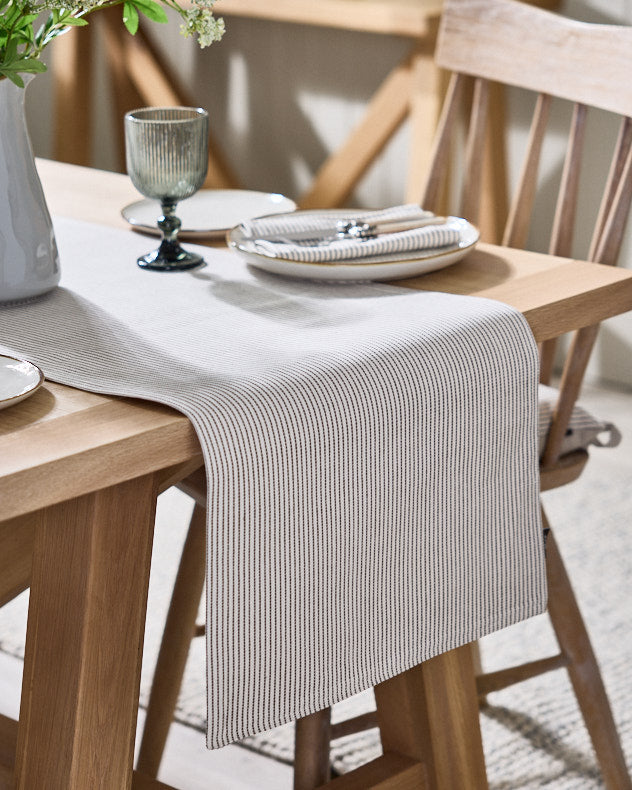 Ticking Stripe Cotton Table Runner