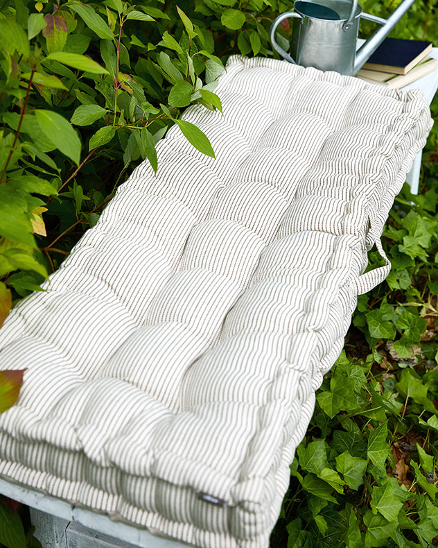 Ticking Stripe Garden Bench Cushion