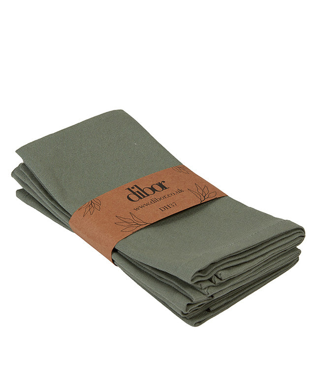 Set of 4 Green Cotton Napkins