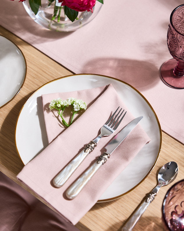 Set of 4 Rose Cotton Napkins