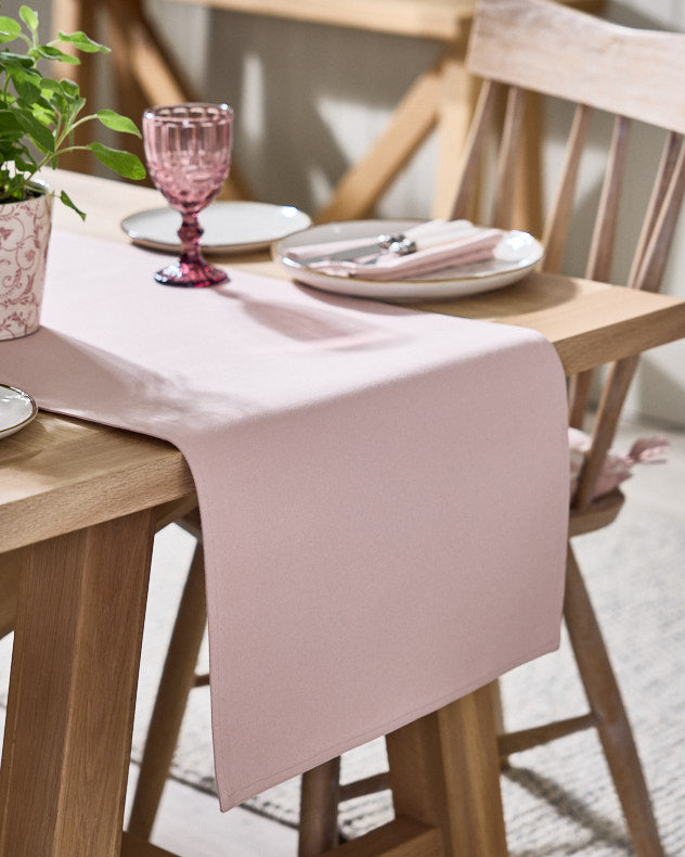 Rose Blush Cotton Table Runner