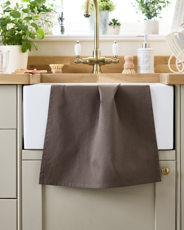 Set of 3 Mocha Cotton Tea Towels