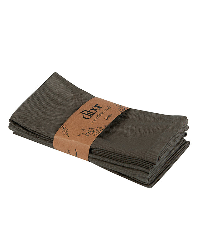 Set of 4 Mocha Cotton Napkins